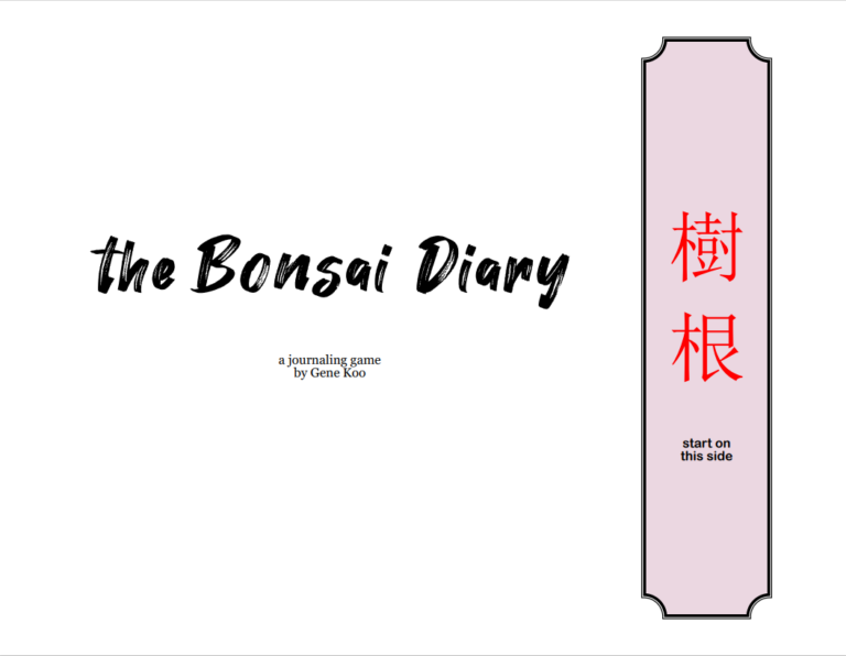 The Bonsai Diary, A Solo Journaling Game